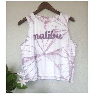 Colsie Purple and White Tie Dye "Malibu" Crop Top
